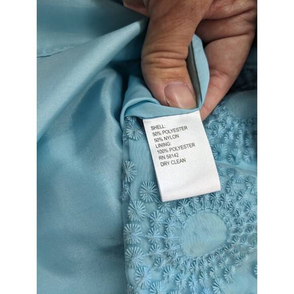 Maggy London Turquoise Lace Overlay Sleeveless Shift Dress Size 8 NWT - Picture 6 of 9